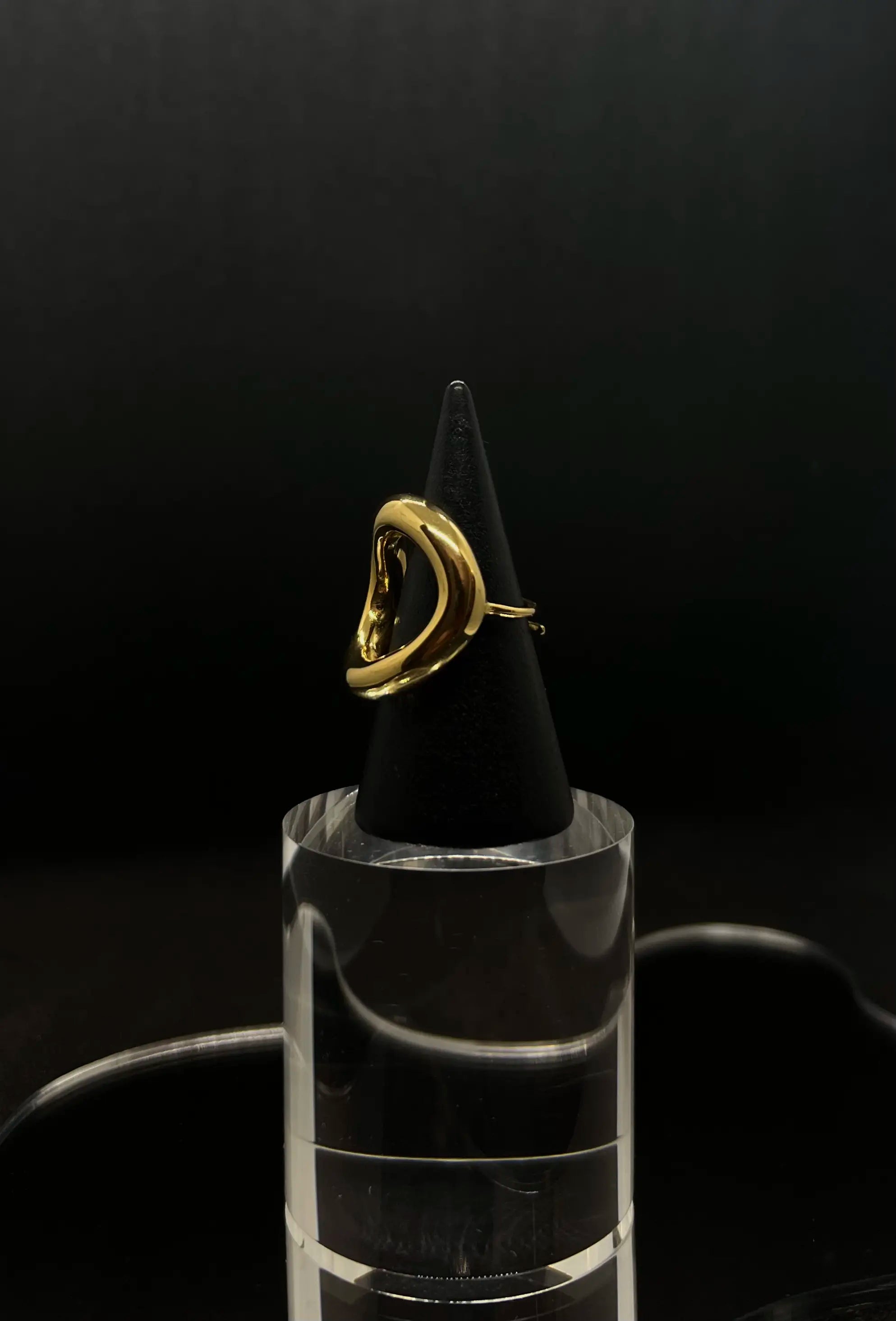 Bague épaisse en acier inoxydable plaqué or 18 carats - Chunky cercle ring - Bijoux ajustables waterproof et hypoallergéniques | Mindfits 2ND CHANCE