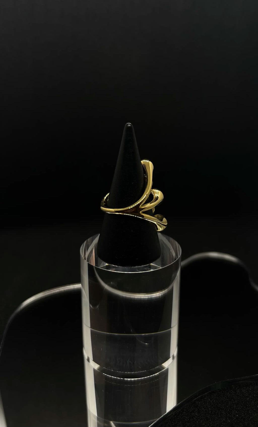 Bague en acier inoxydable plaqué or 18 carats - Chunky 5 strands ring - Bijoux ajustables waterproof et hypoallergéniques | Mindfits