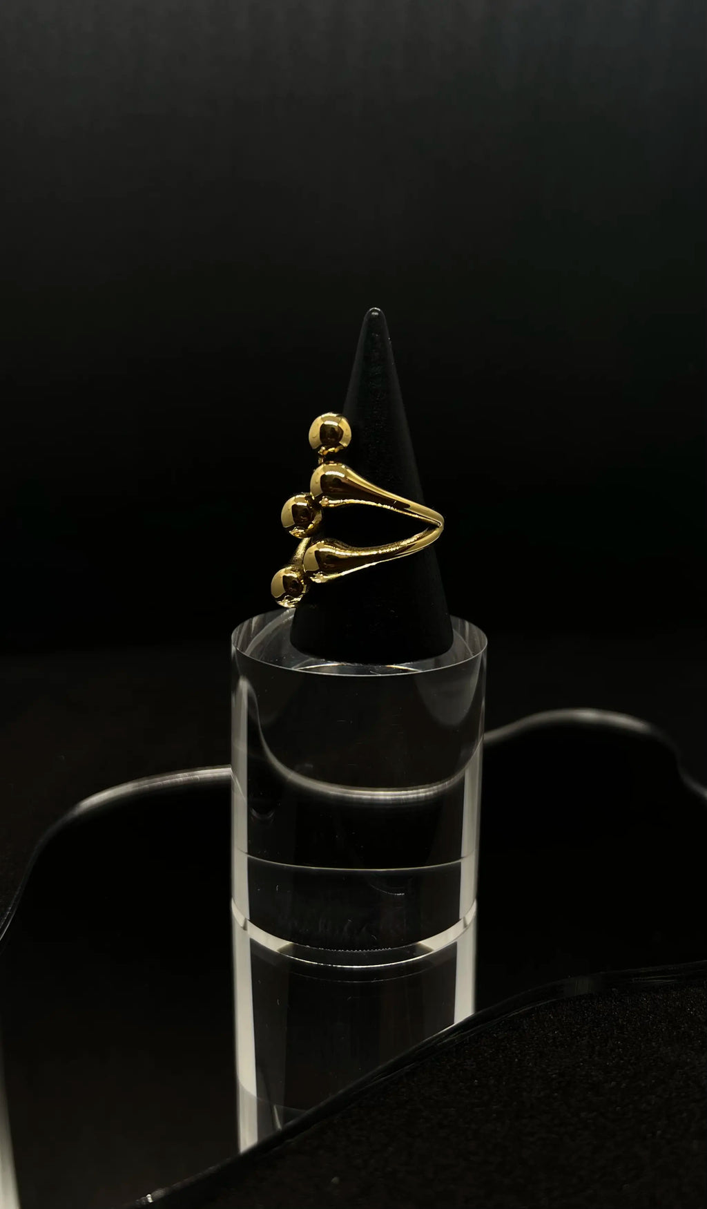 Bague en acier inoxydable plaqué or 18 carats - Chunky 5 strands ring - Bijoux ajustables waterproof et hypoallergéniques | Mindfits