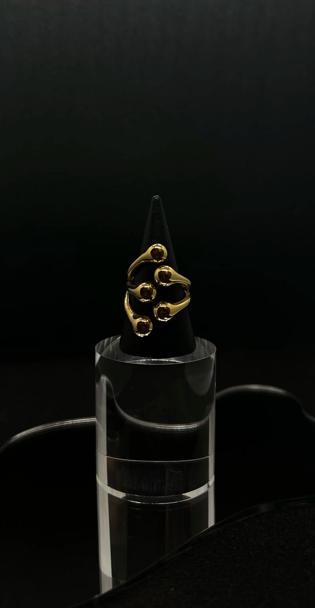 Bague en acier inoxydable plaqué or 18 carats - Chunky 5 strands ring - Bijoux ajustables waterproof et hypoallergéniques | Mindfits