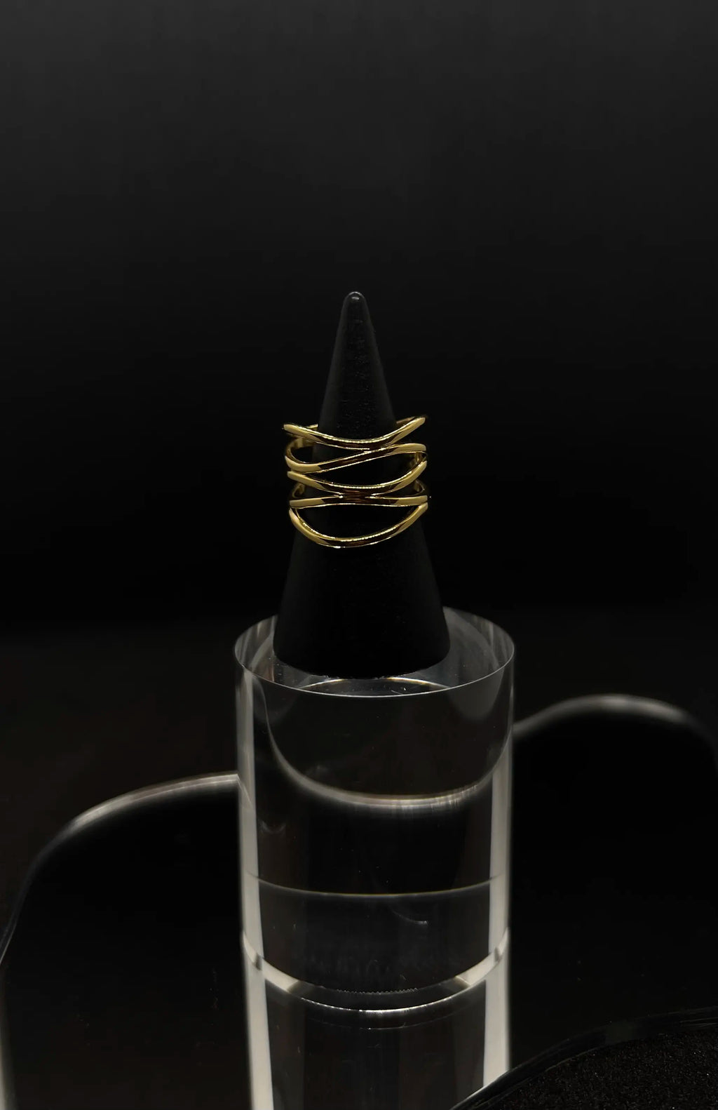 Bague ajourée  en acier inoxydable plaqué or 18 carats - Openwork ring - Bijoux ajustables waterproof et hypoallergéniques | Mindfits