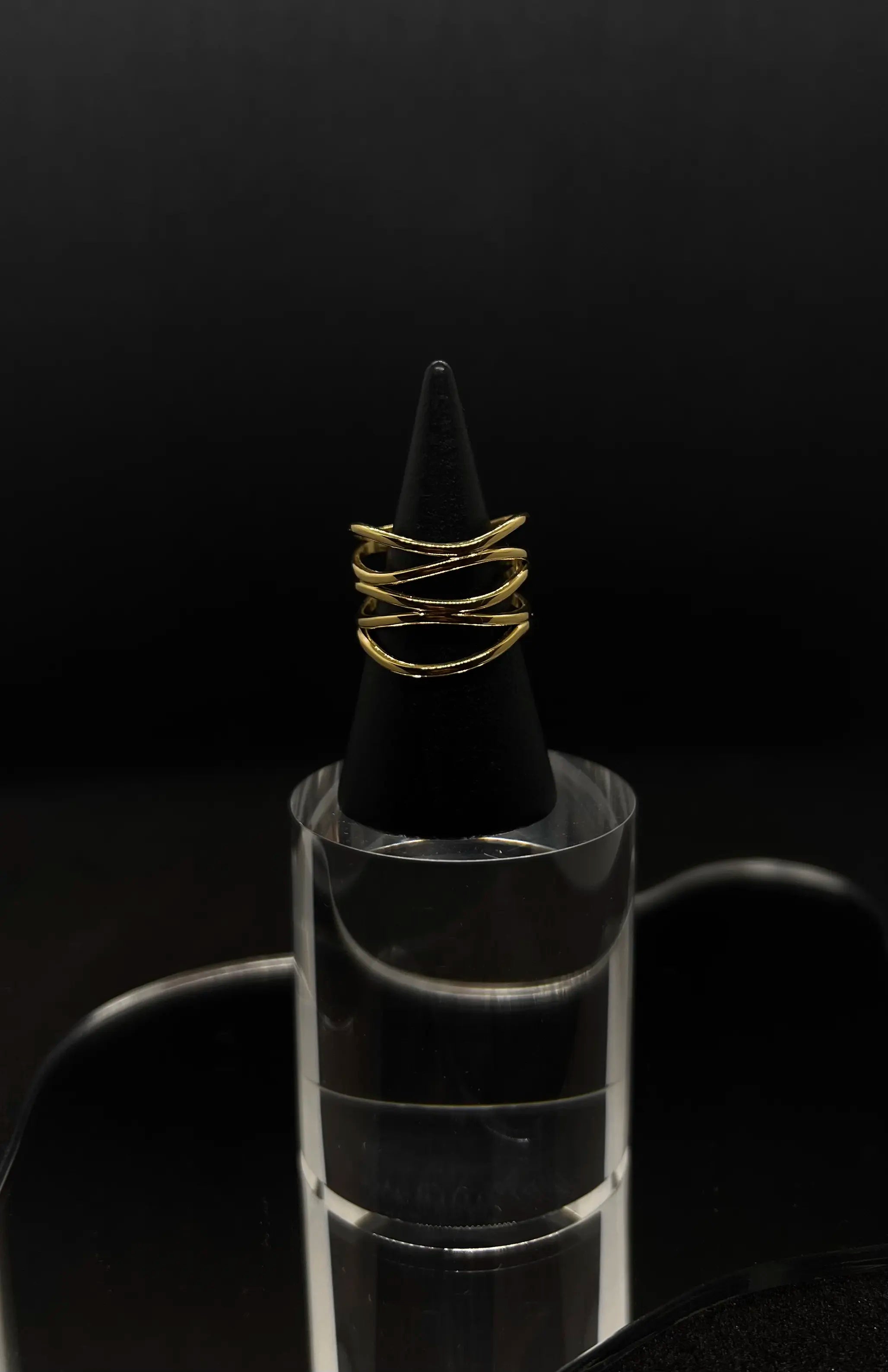 Bague ajourée  en acier inoxydable plaqué or 18 carats - Openwork ring - Bijoux ajustables waterproof et hypoallergéniques | Mindfits