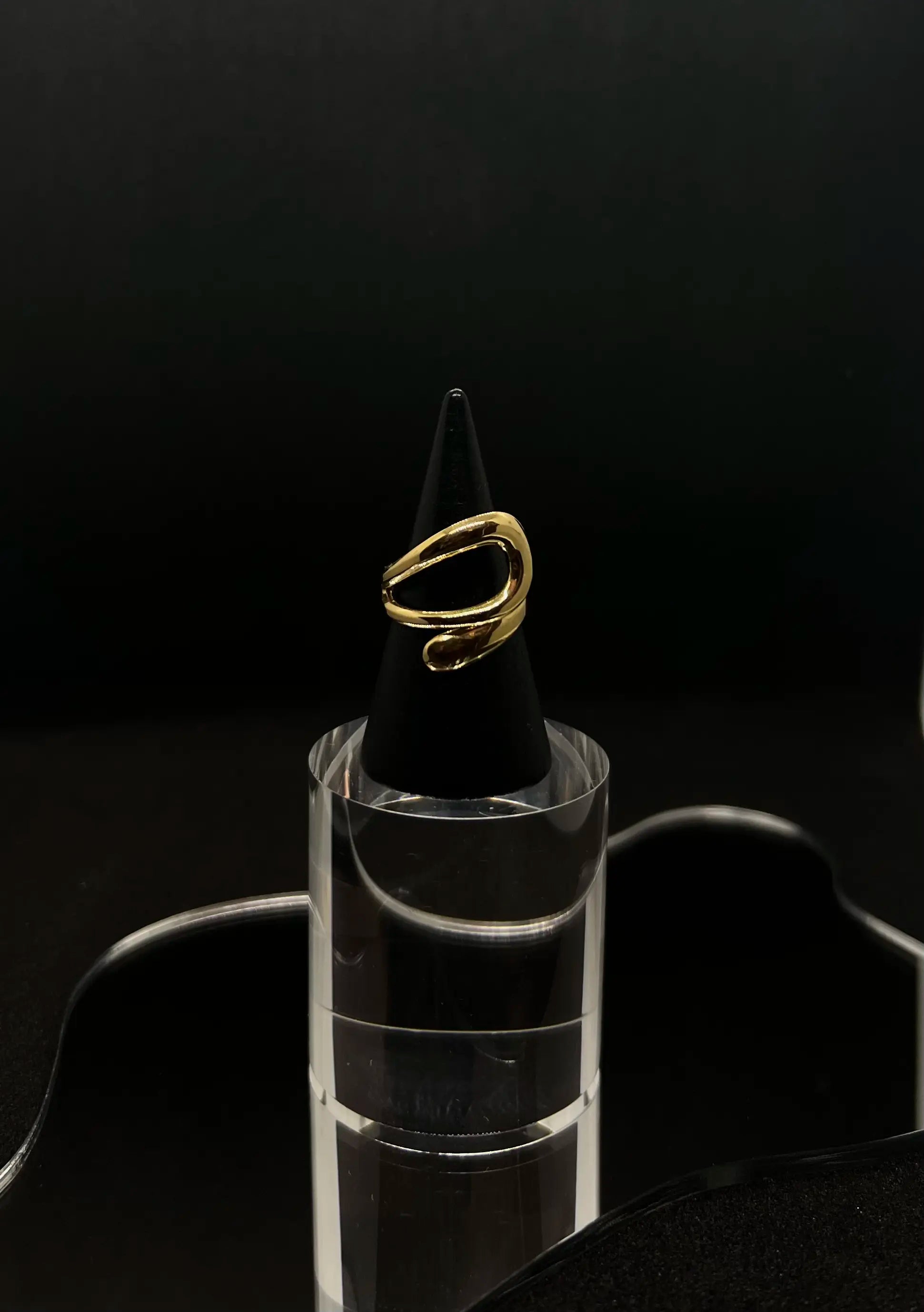 Bague spirale en acier inoxydable plaqué or 18 carats - Spiral wrap ring- Bijoux ajustables waterproof et hypoallergéniques | Mindfits