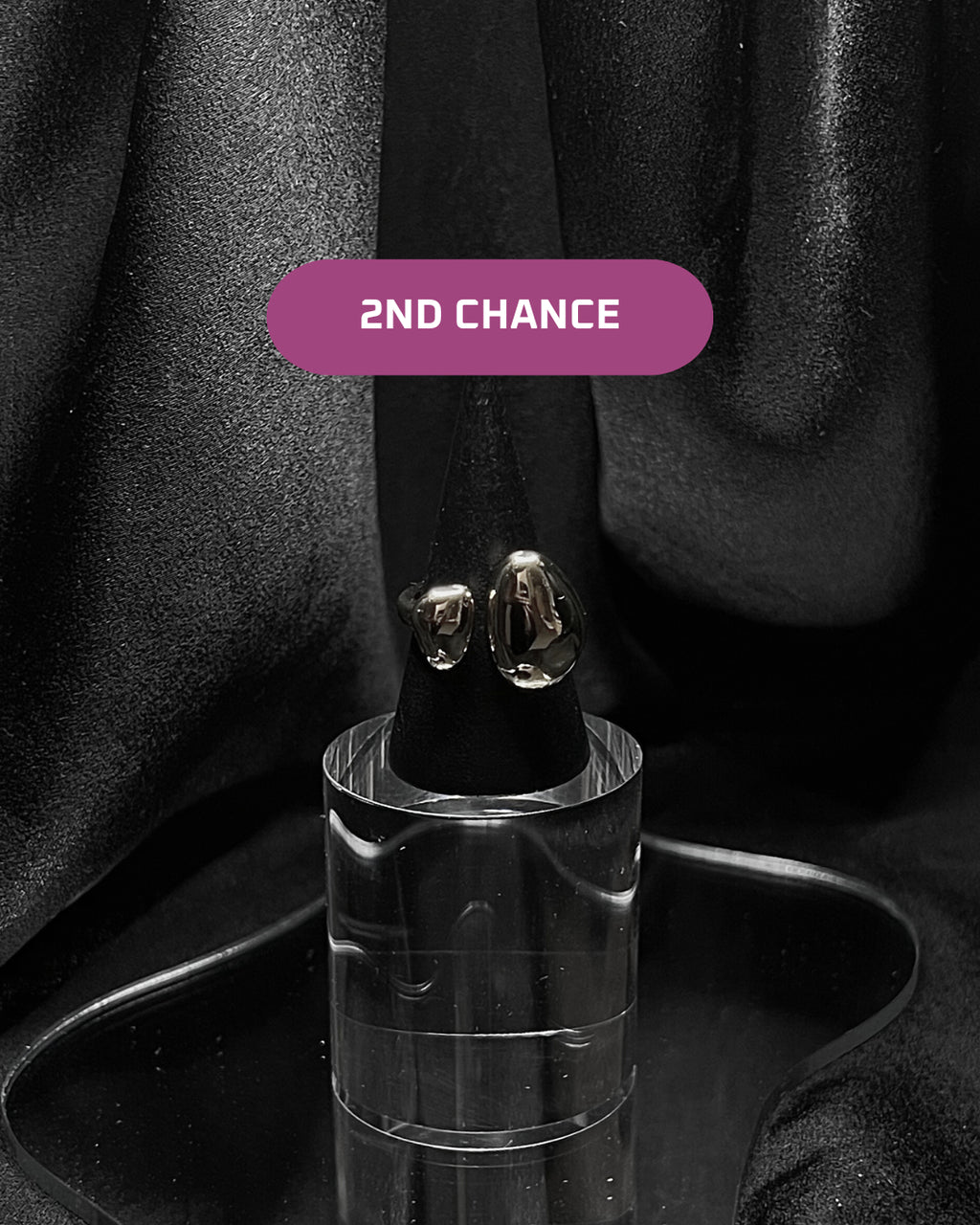 Bague argentée en acier inoxydable - Precious drops ring | Mindfits 2ND CHANCE