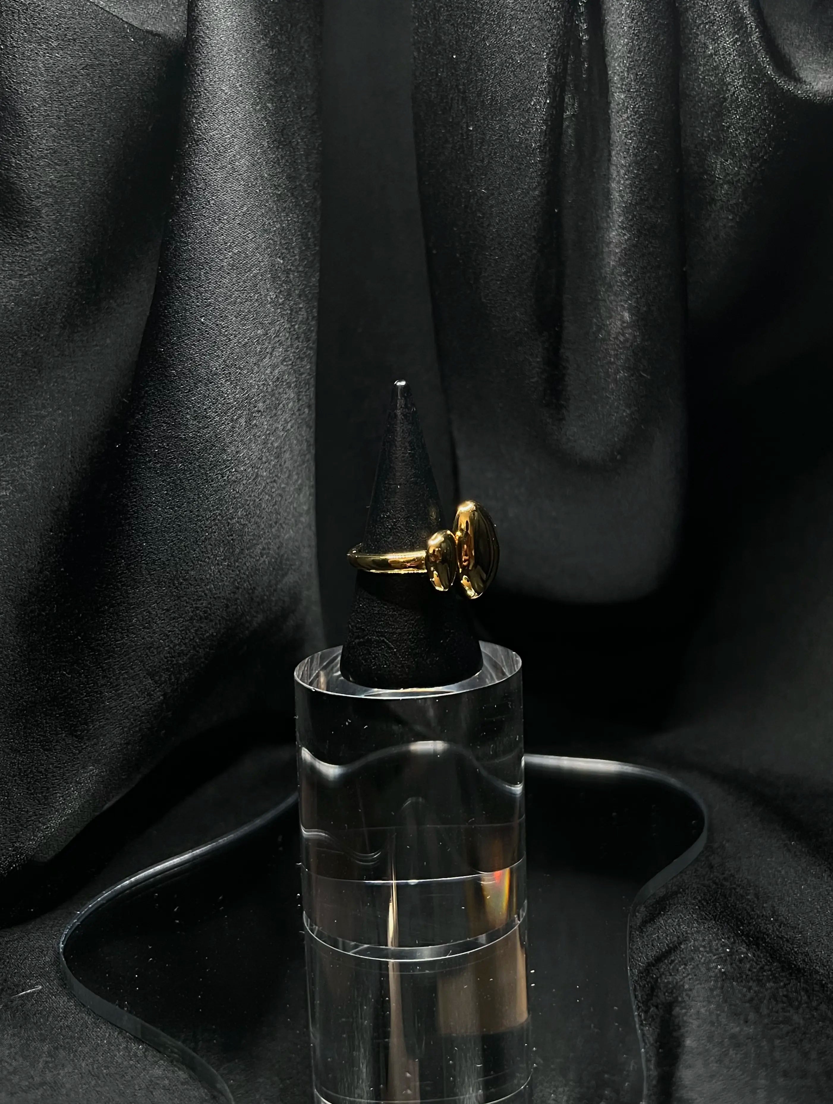 Bague épaisse en acier inoxydable plaqué or 18 carats - Precious drops ring - Bijoux ajustables waterproof et hypoallergéniques | Mindfits