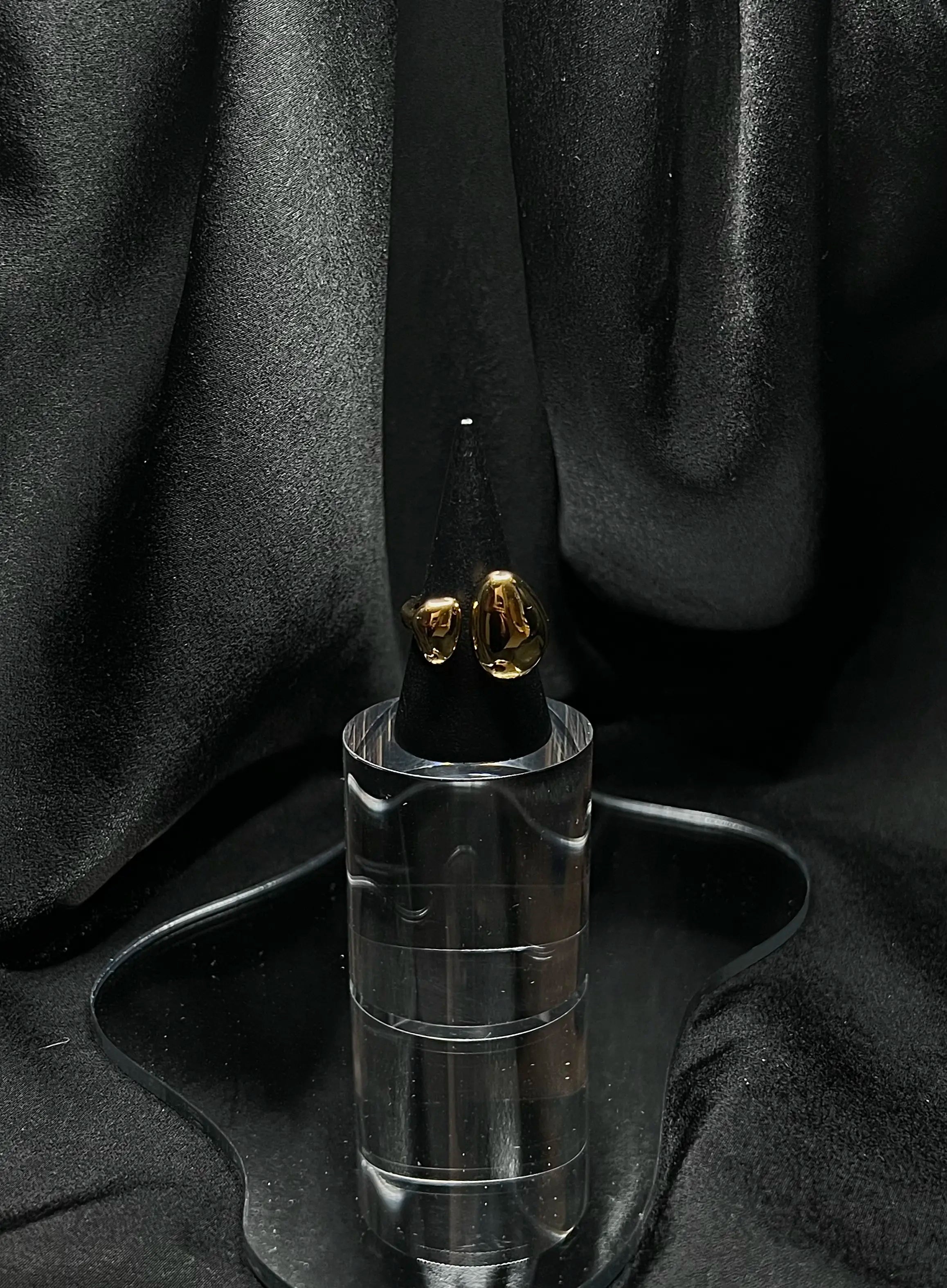 Bague épaisse en acier inoxydable plaqué or 18 carats - Precious drops ring - Bijoux ajustables waterproof et hypoallergéniques | Mindfits