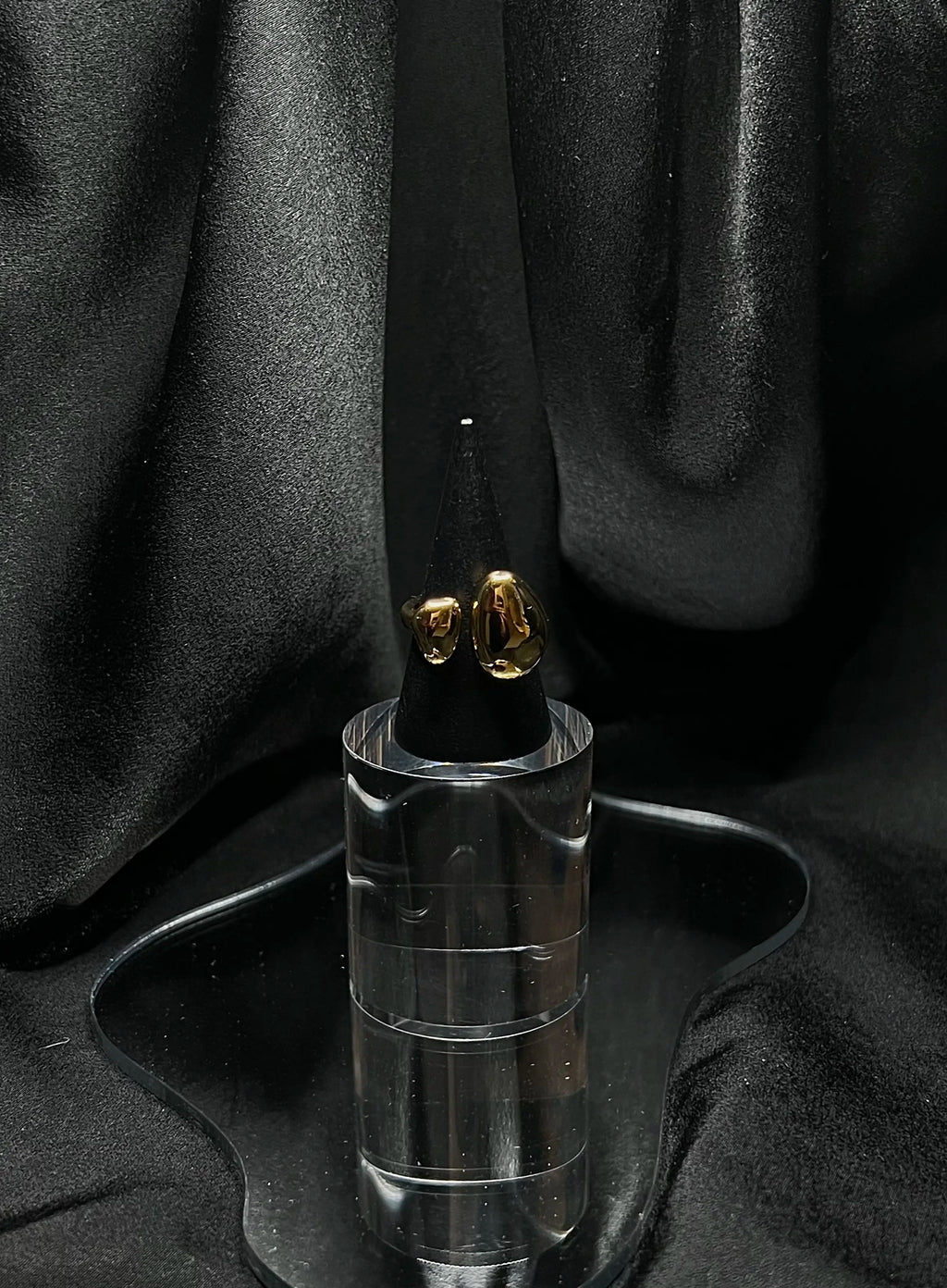 Bague épaisse en acier inoxydable plaqué or 18 carats - Precious drops ring - Bijoux ajustables waterproof et hypoallergéniques | Mindfits