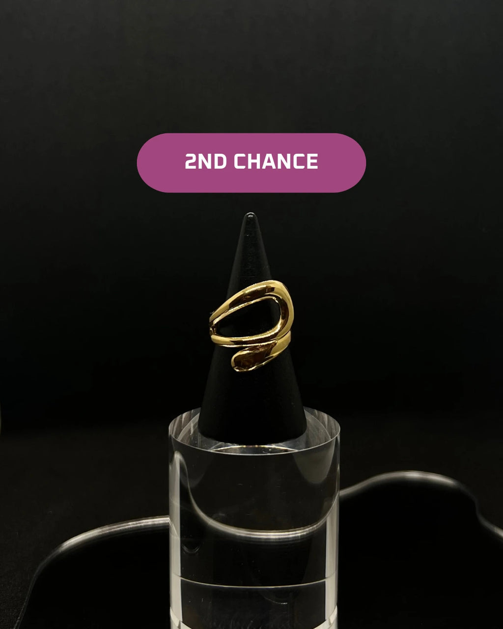 Bague spirale en acier inoxydable plaqué or 18 carats - Spiral wrap ring- Bijoux ajustables waterproof et hypoallergéniques | Mindfits 2ND CHANCE