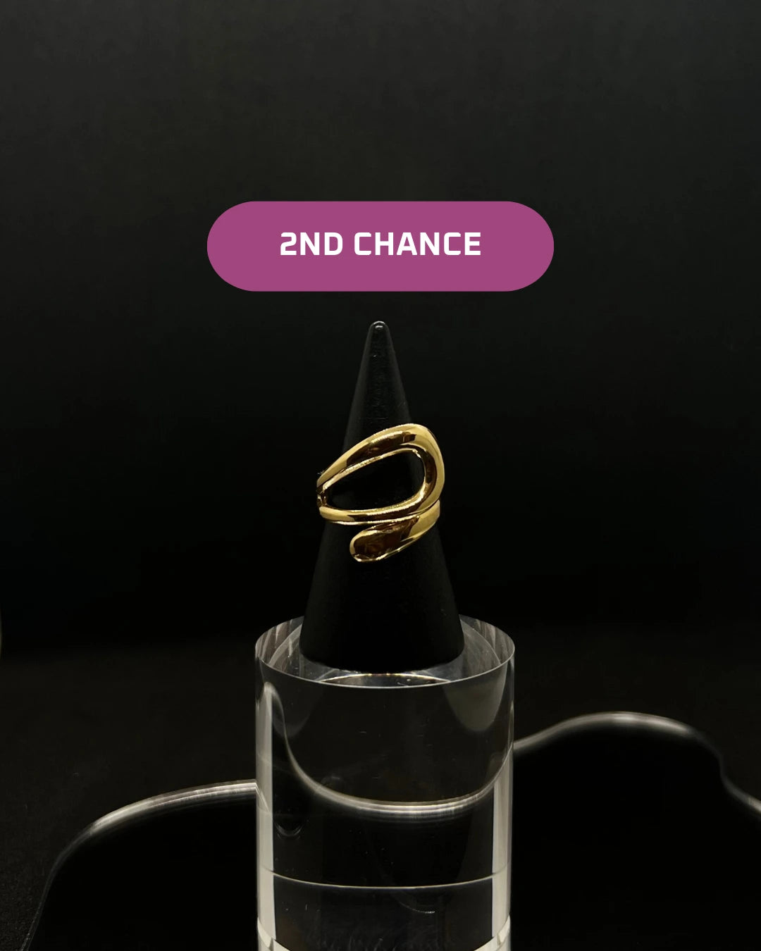 Bague spirale en acier inoxydable plaqué or 18 carats - Spiral wrap ring- Bijoux ajustables waterproof et hypoallergéniques | Mindfits 2ND CHANCE