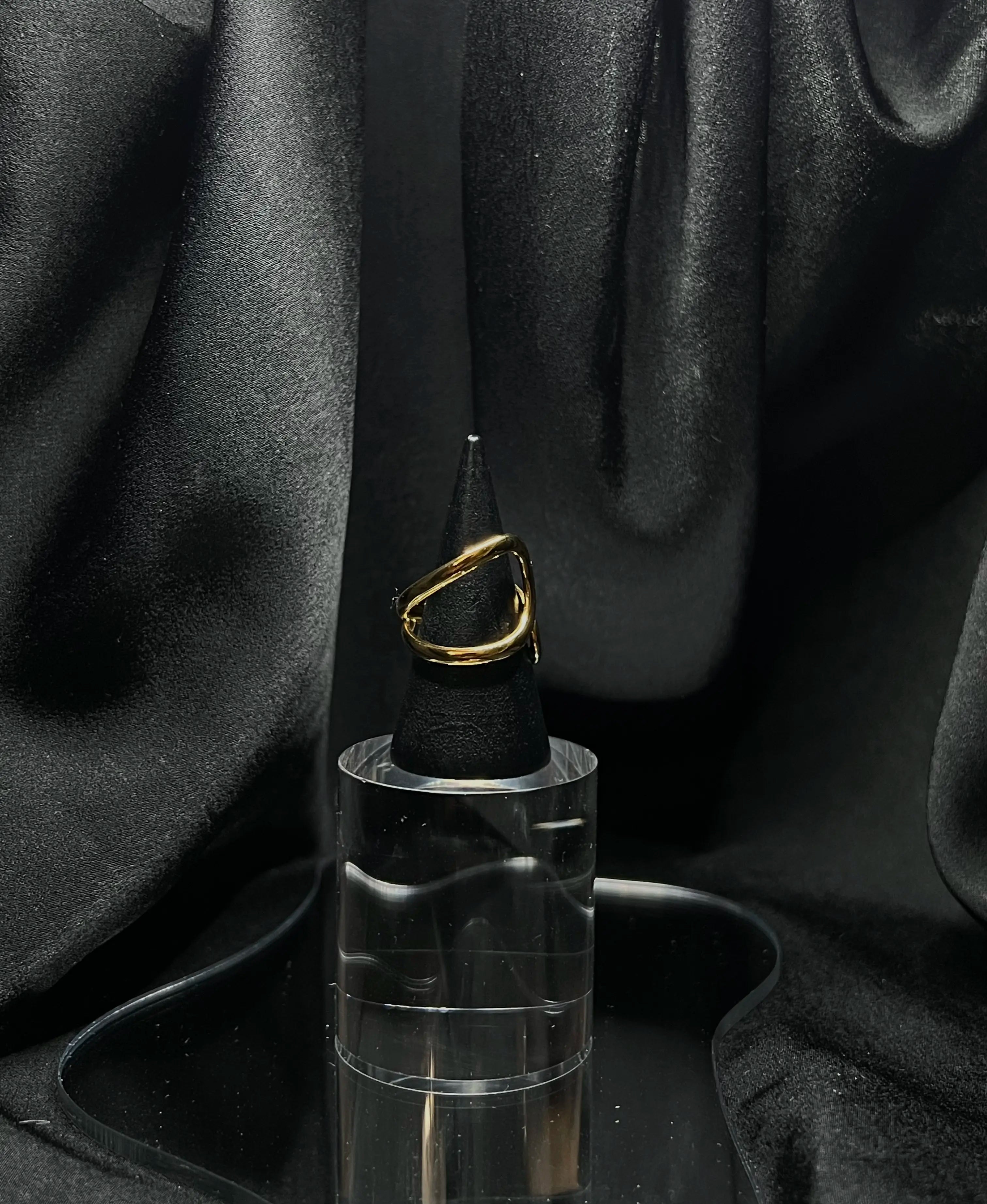 Bague en spirale en acier inoxydable plaqué or 18 carats - Butterfly wrap ring - Bijoux ajustables waterproof et hypoallergéniques | Mindfits