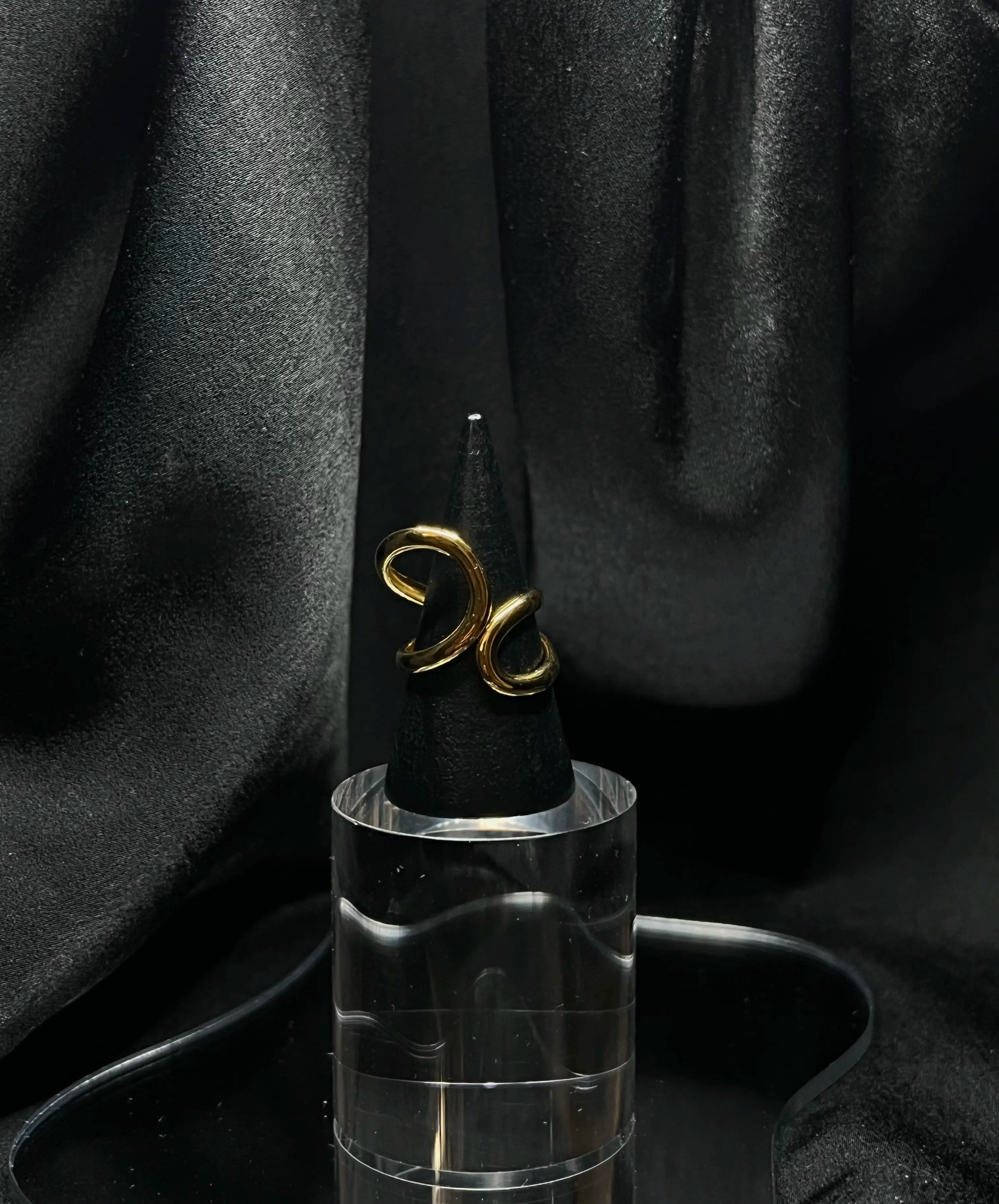 Bague en spirale en acier inoxydable plaqué or 18 carats - Butterfly wrap ring - Bijoux ajustables waterproof et hypoallergéniques | Mindfits