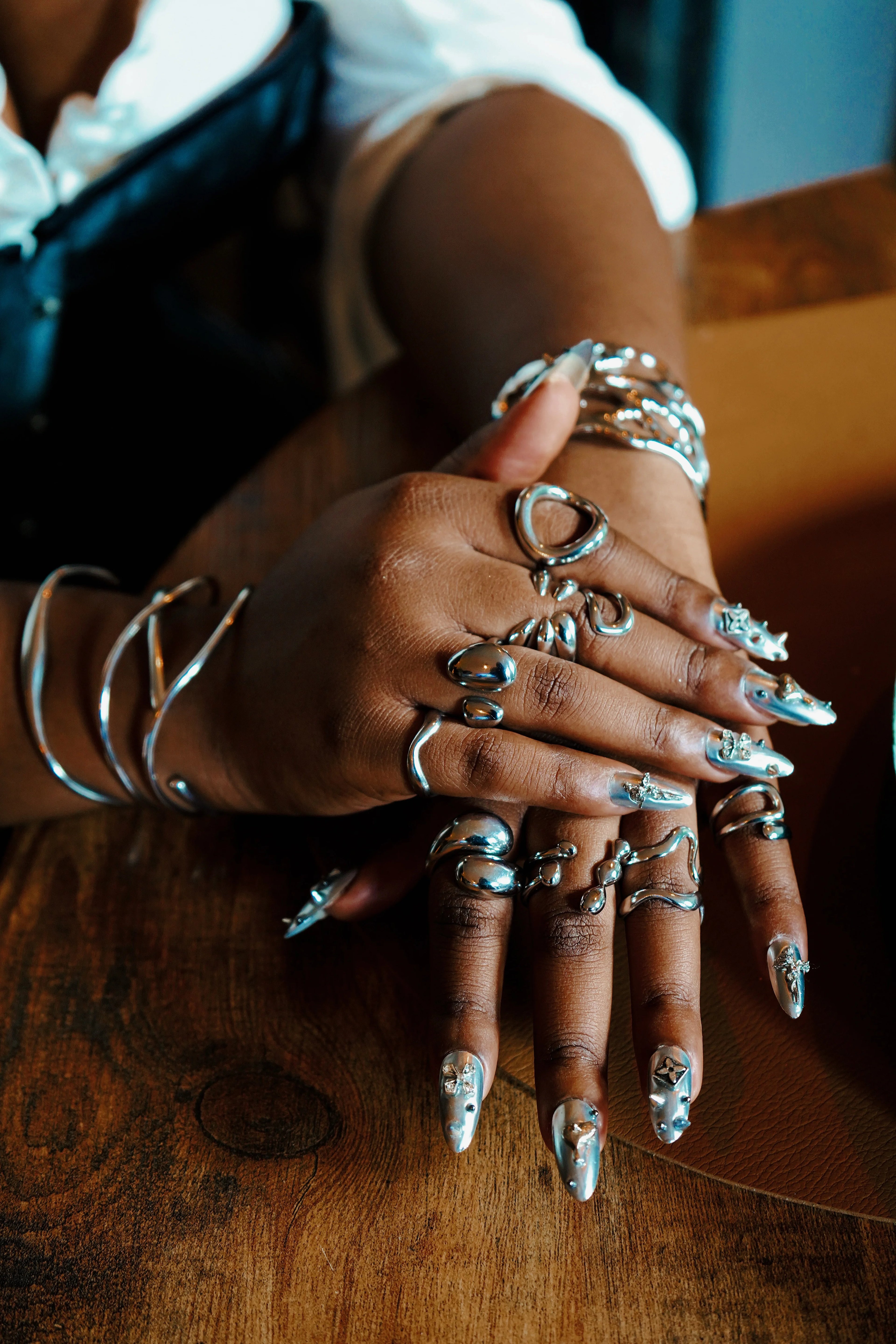 Bague épaisse en acier inoxydable plaqué or 18 carats - Precious drops ring - Bijoux ajustables waterproof et hypoallergéniques | Mindfits