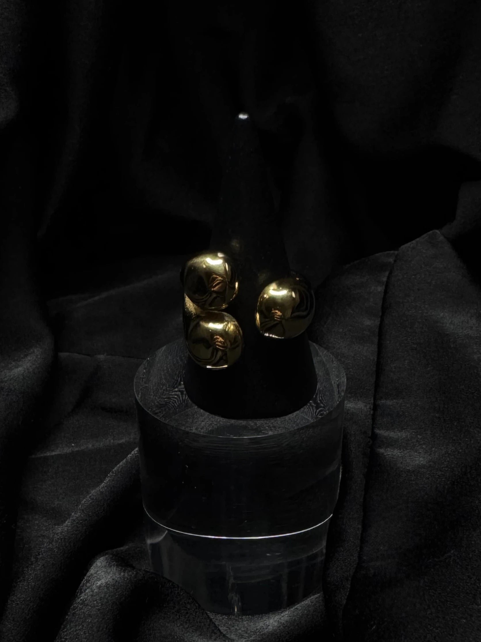 Mayele - Bague en acier inoxydable ajustable plaqué or 18k résistant à l'eau et hypoallergénique| Mindfits