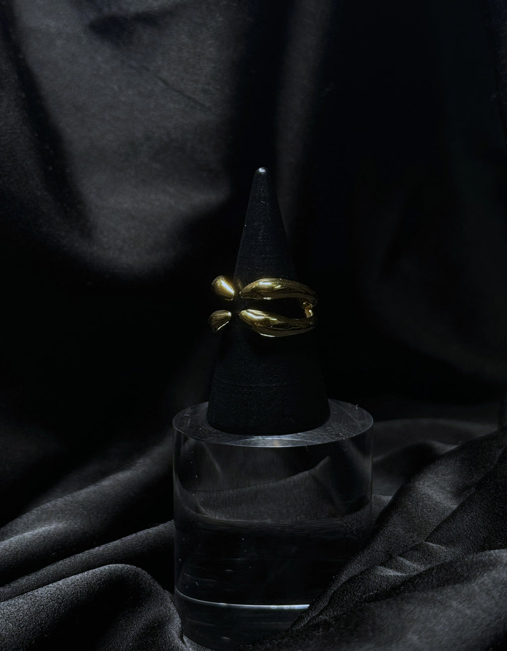 Elonga - Bague ajustable en acier inoxydable plaqué or 18k résistant à l'eau et hypoallergénique| Mindfits