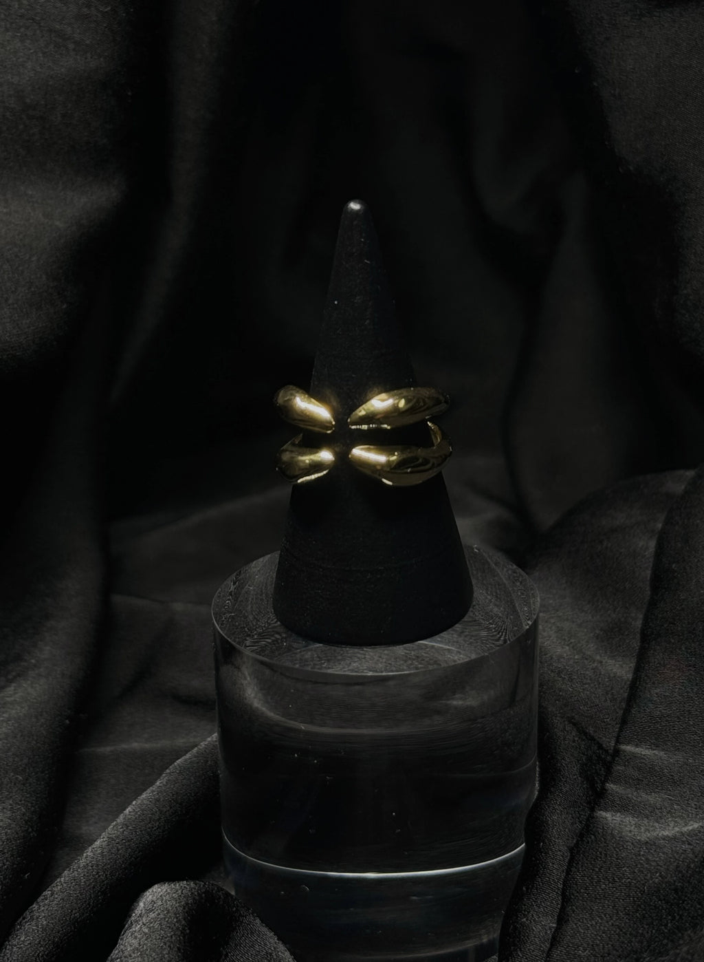 Elonga - Bague ajustable en acier inoxydable plaqué or 18k résistant à l'eau et hypoallergénique| Mindfits