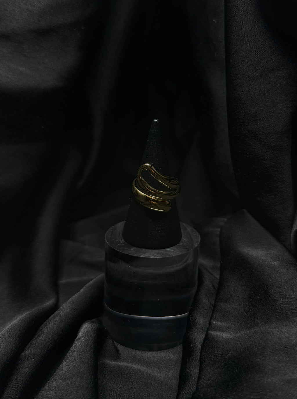 Faith - Bague ajustable en acier inoxydable plaqué or 18k résistant à l'eau et hypoallergénique | Mindfits