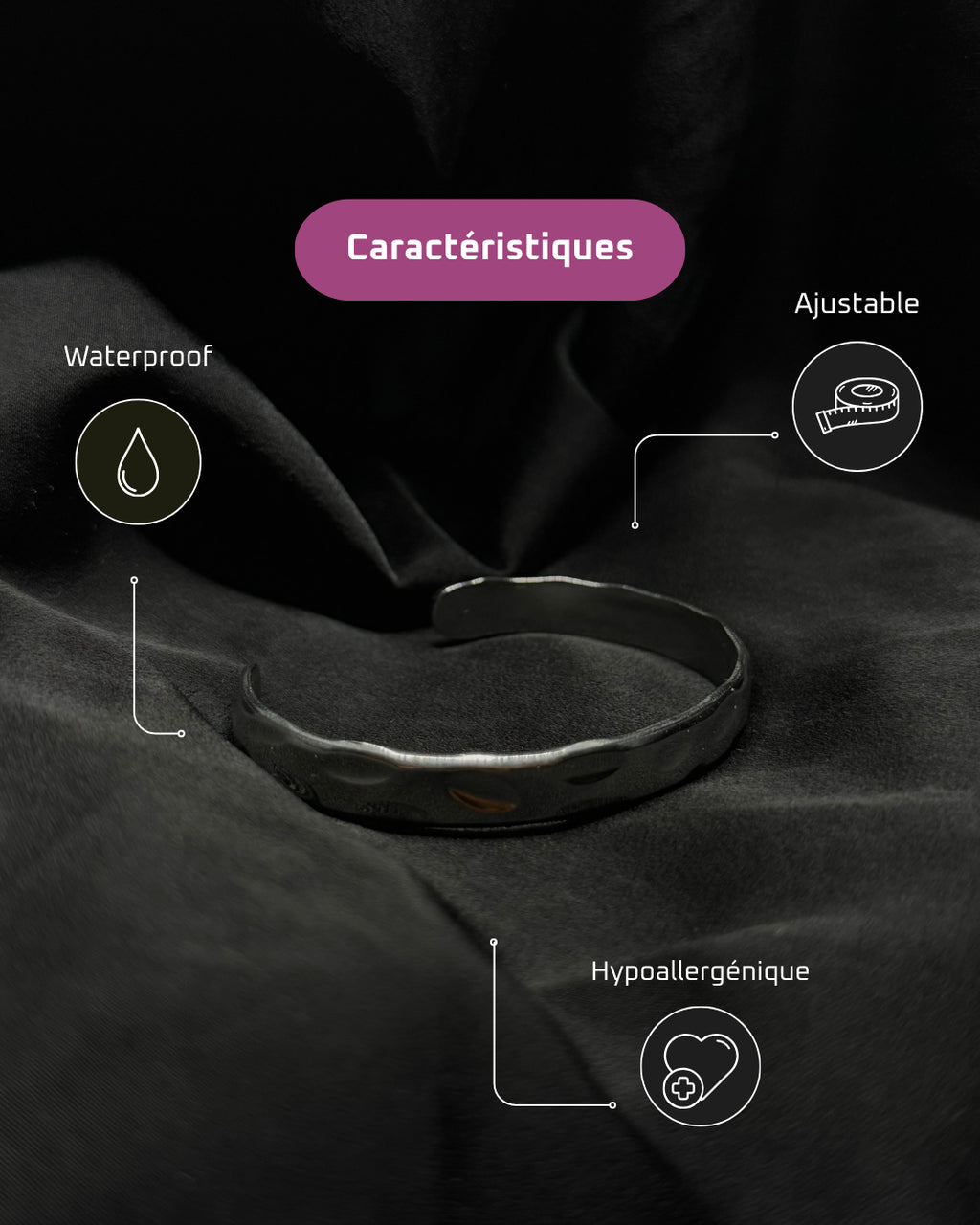Raw stone - Bracelet en acier inoxydable résistant à l'eau et hypoallergénique | Mindfits