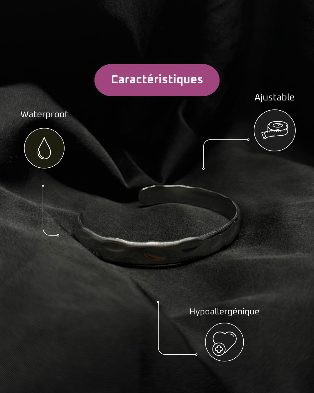 Raw stone - Bracelet en acier inoxydable résistant à l'eau et hypoallergénique | Mindfits
