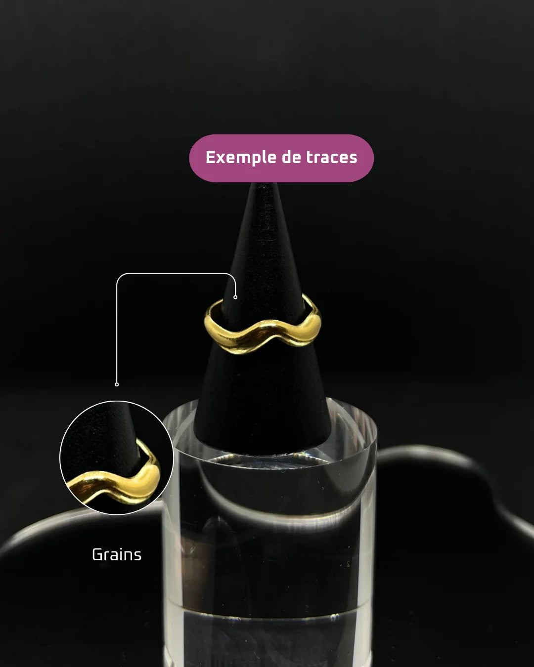 Bague ondulée en acier inoxydable plaqué or 18 carats - Tiny waves ring  |Mindfits 2ND CHANCE