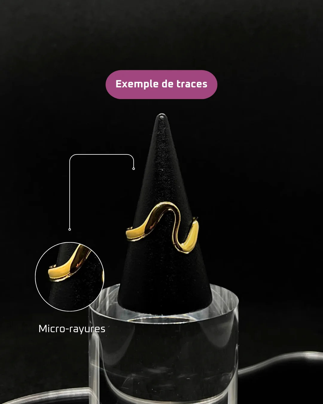 Bague ondulée en acier inoxydable plaqué or 18 carats - Pacific ocean waves ring | Mindfits 2ND CHANCE