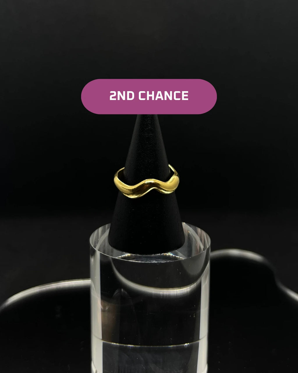 Bague ondulée en acier inoxydable plaqué or 18 carats - Tiny waves ring - Bijoux ajustables waterproof et hypoallergéniques | Mindfits 2ND CHANCE