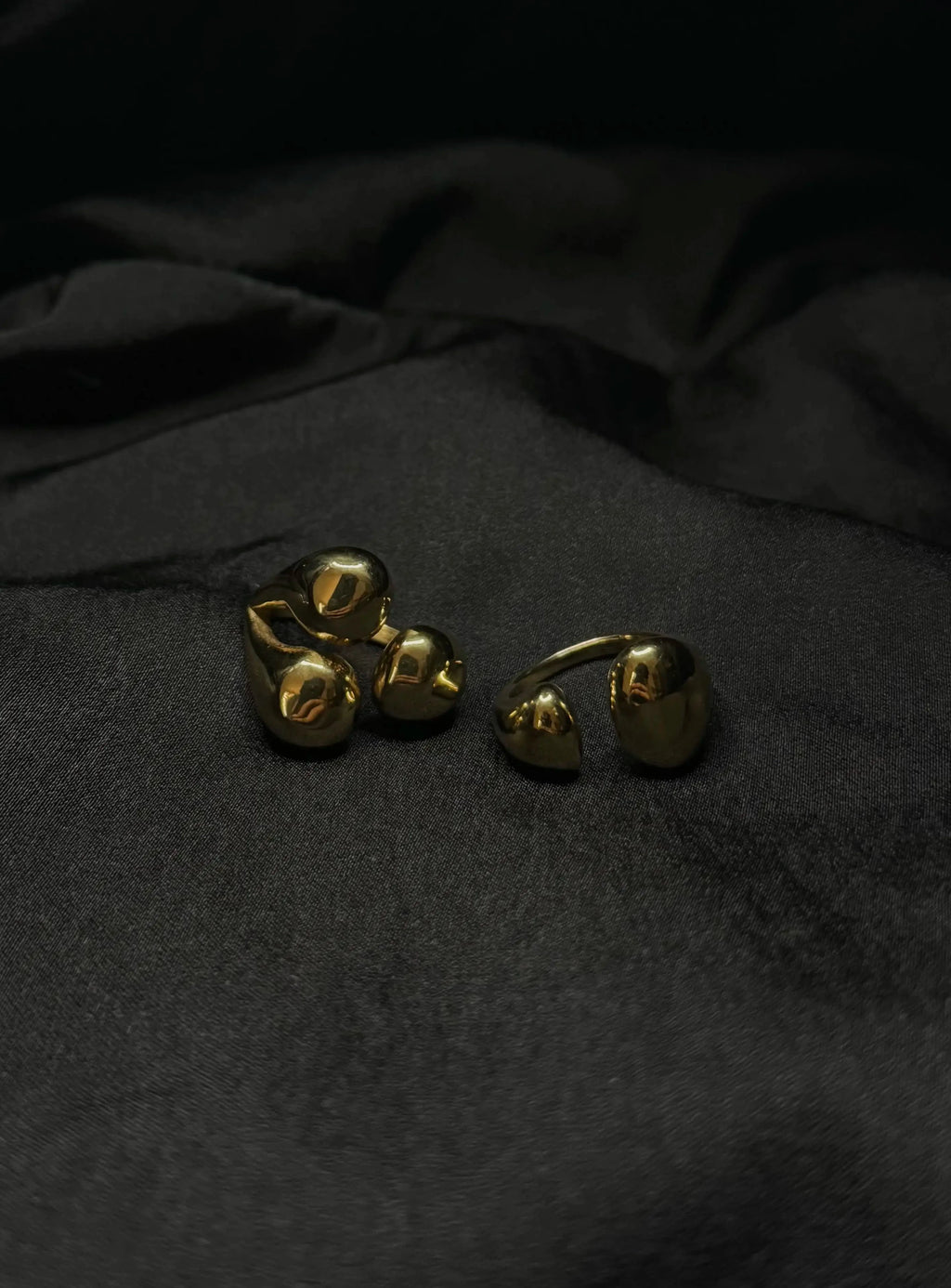 Duo de bagues Glory × Mayele  ajustables en acier inoxydable plaqué or 18k résistant à l'eau et hypoallergénique | Mindfits
