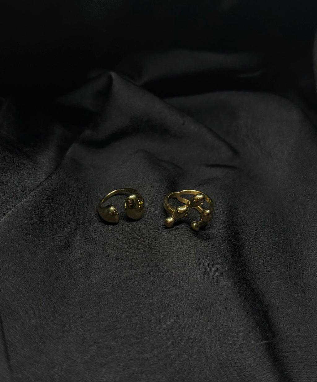 Duo de bagues Destiny × Glory  ajustables en acier inoxydable plaqué or 18k résistant à l'eau et hypoallergénique | Mindfits