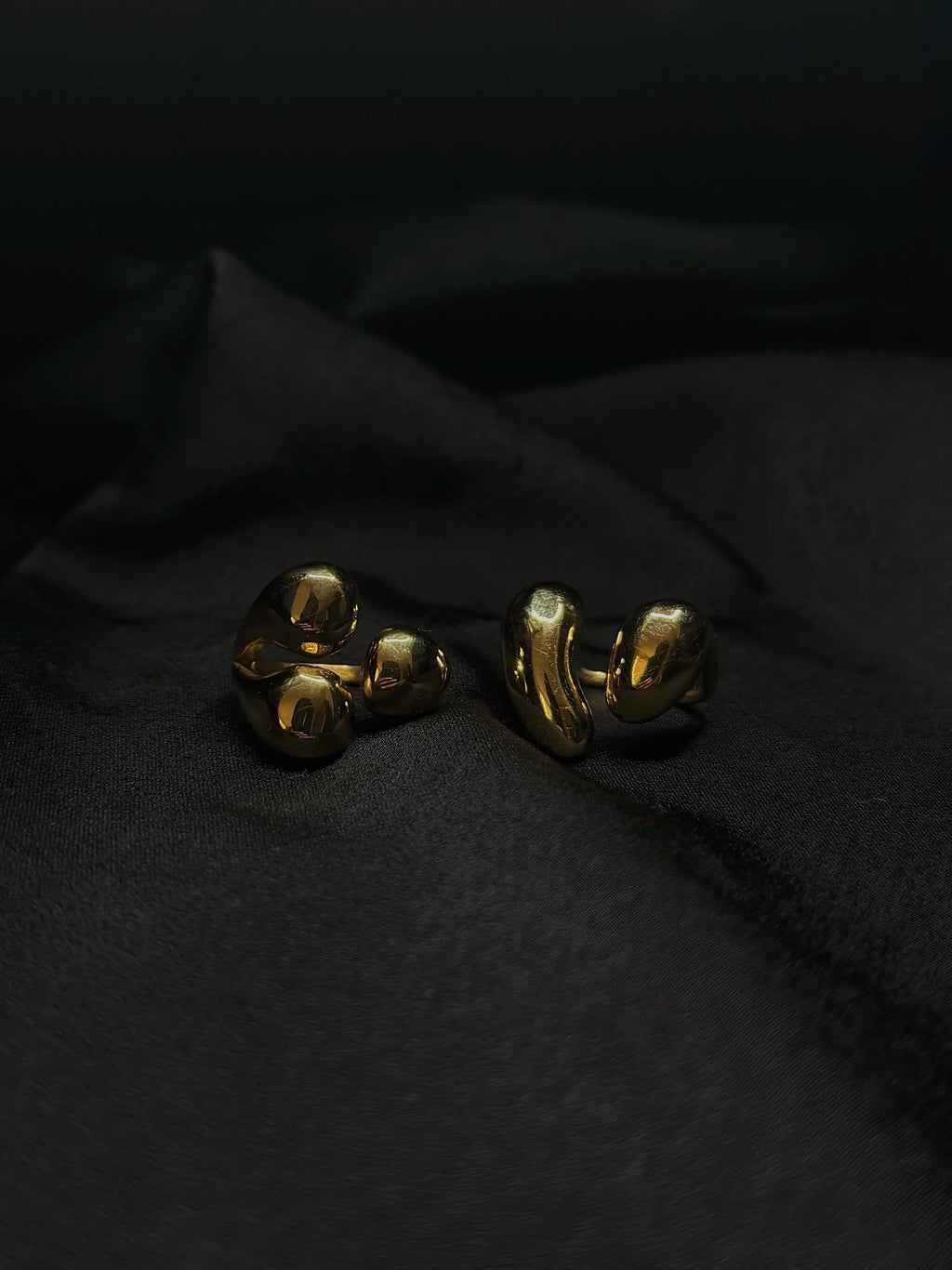 Duo de bagues Elikya × Mayele en acier inoxydable ajustable plaqué or 18k résistant à l'eau et hypoallergénique | Mindfits