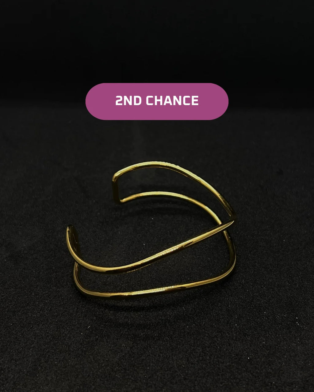 Bracelet fin ondulé en acier inoxydable plaqué or 18 carats - Double waves cuff  | Mindfits 2ND CHANCE