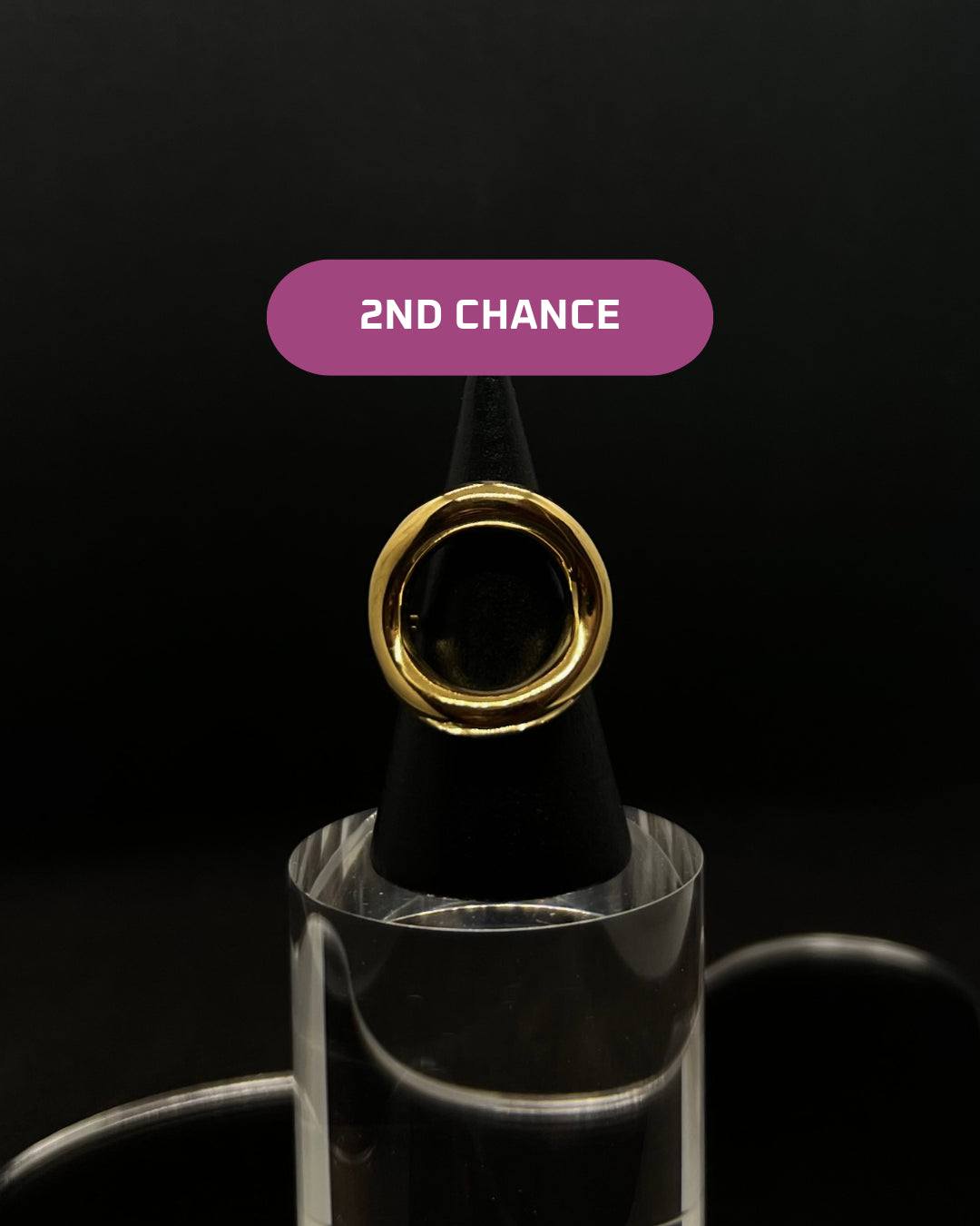 Bague épaisse en acier inoxydable plaqué or 18 carats - Chunky cercle ring - Bijoux ajustables waterproof et hypoallergéniques | Mindfits 2ND CHANCE