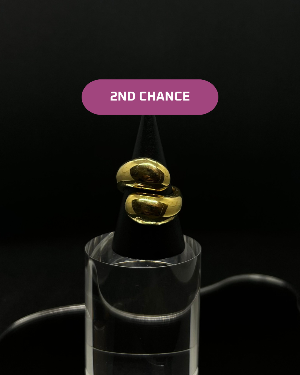 Bague épaisse en acier inoxydable plaqué or 18 carats - Chunky water droplets ring - Bijoux ajustables waterproof et hypoallergéniques | Mindfits 2ND CHANCE