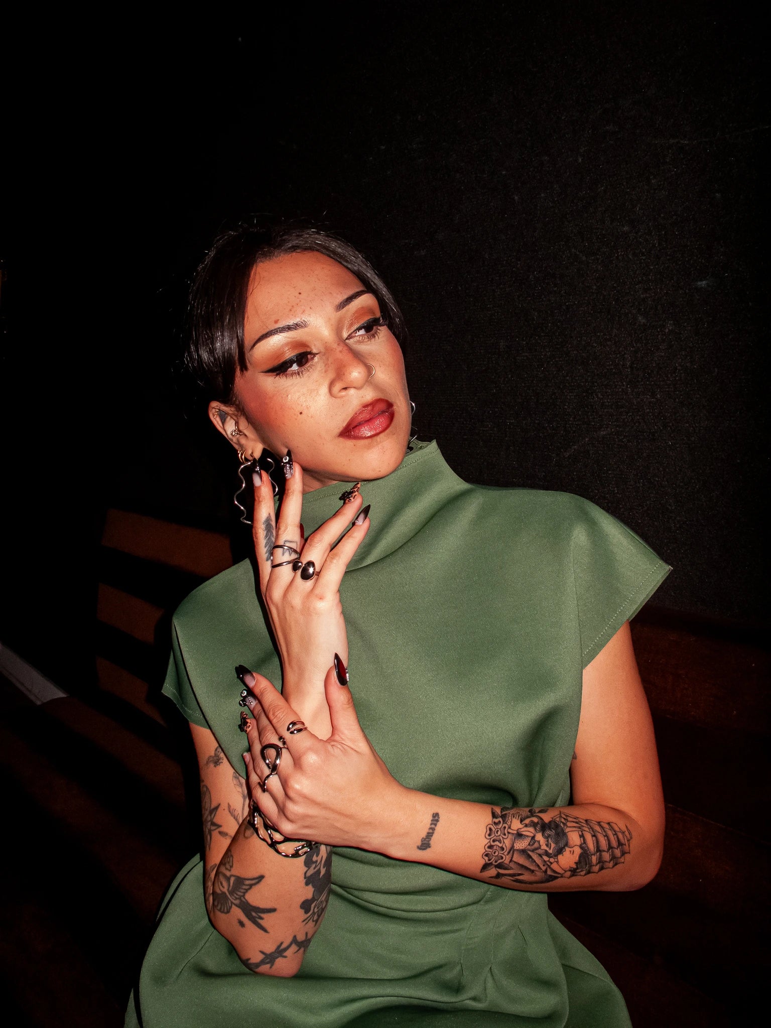 Bague épaisse en acier inoxydable plaqué or 18 carats - Precious drops ring - Bijoux ajustables waterproof et hypoallergéniques | Mindfits