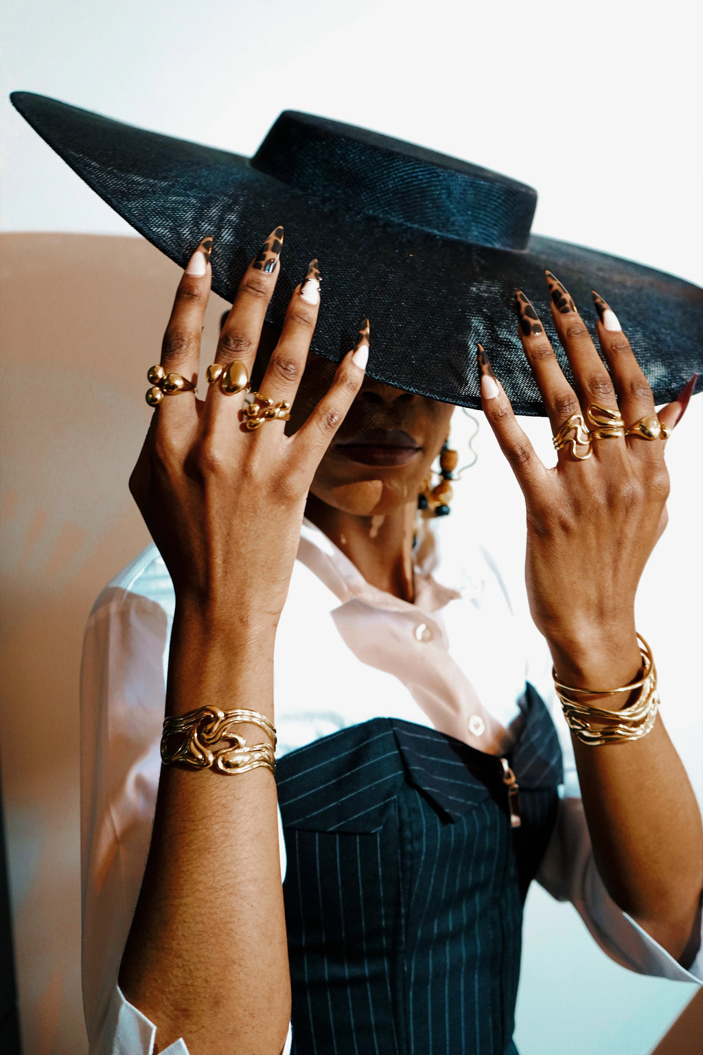 Bague en acier inoxydable plaqué or 18 carats - Precious drops ring | Mindfits 2ND CHANCE