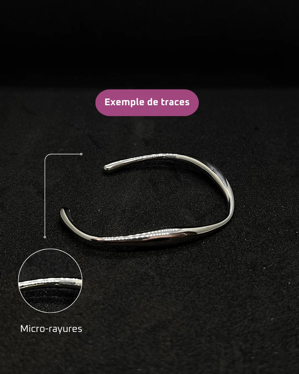 Bracelet fin organique en acier inoxydable argenté - Organic bangle -  Mindfits 2ND CHANCE