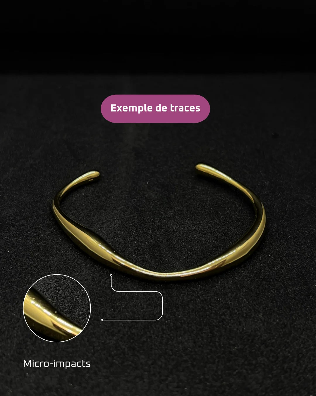 Bracelet fin organique en acier inoxydable plaqué or 18 carats - Organic bangle  | Mindfits 2ND CHANCE