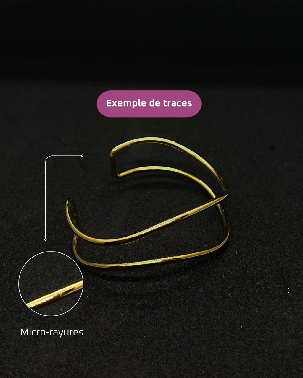 Bracelet fin ondulé en acier inoxydable plaqué or 18 carats - Double waves cuff  | Mindfits 2ND CHANCE