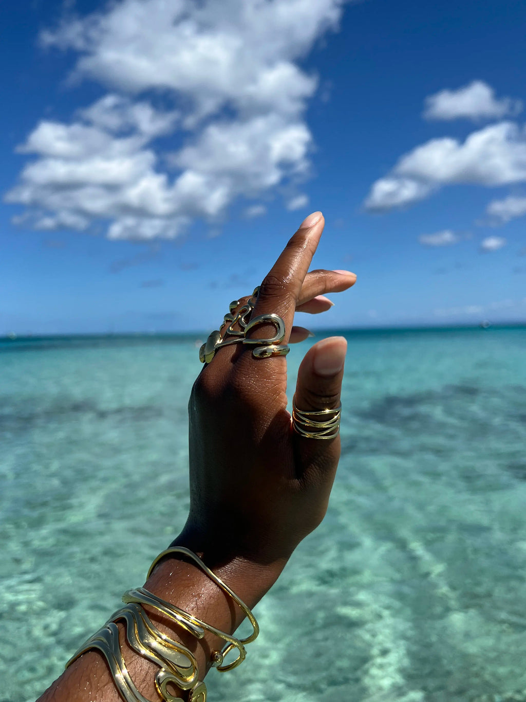 Bague ajourée  en acier inoxydable plaqué or 18 carats - Openwork ring - Bijoux ajustables waterproof et hypoallergéniques | Mindfits