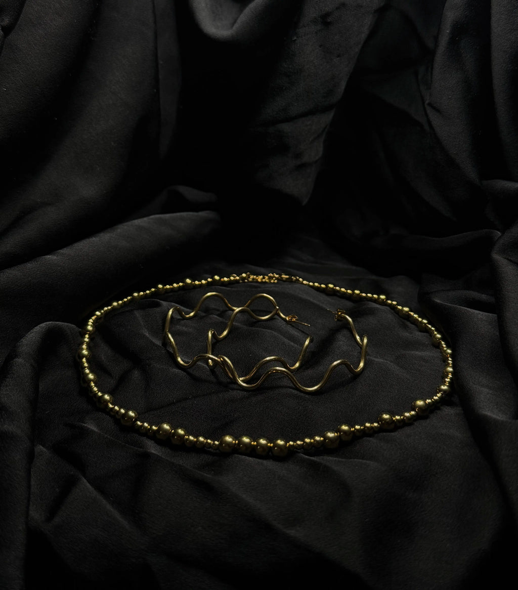 Lakeisha - Set de 2 bijoux en acier inoxydable plaqué or 18k résistant à l'eau et hypoallergénique | Mindfits
