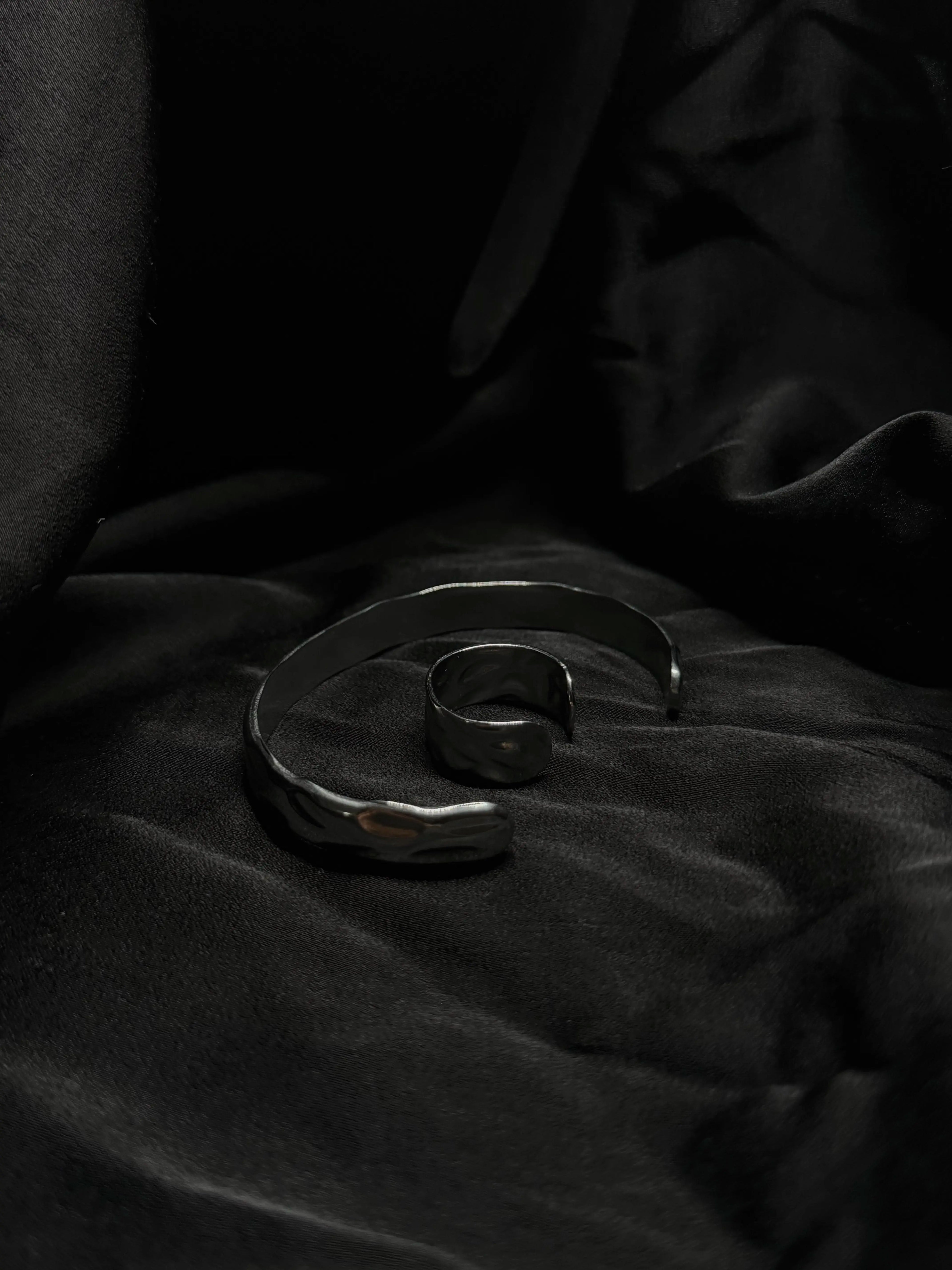 Raw stone set - Set de 2 bijoux en acier inoxydable plaqué or 18k résistant à l'eau et hypoallergénique | Mindfits