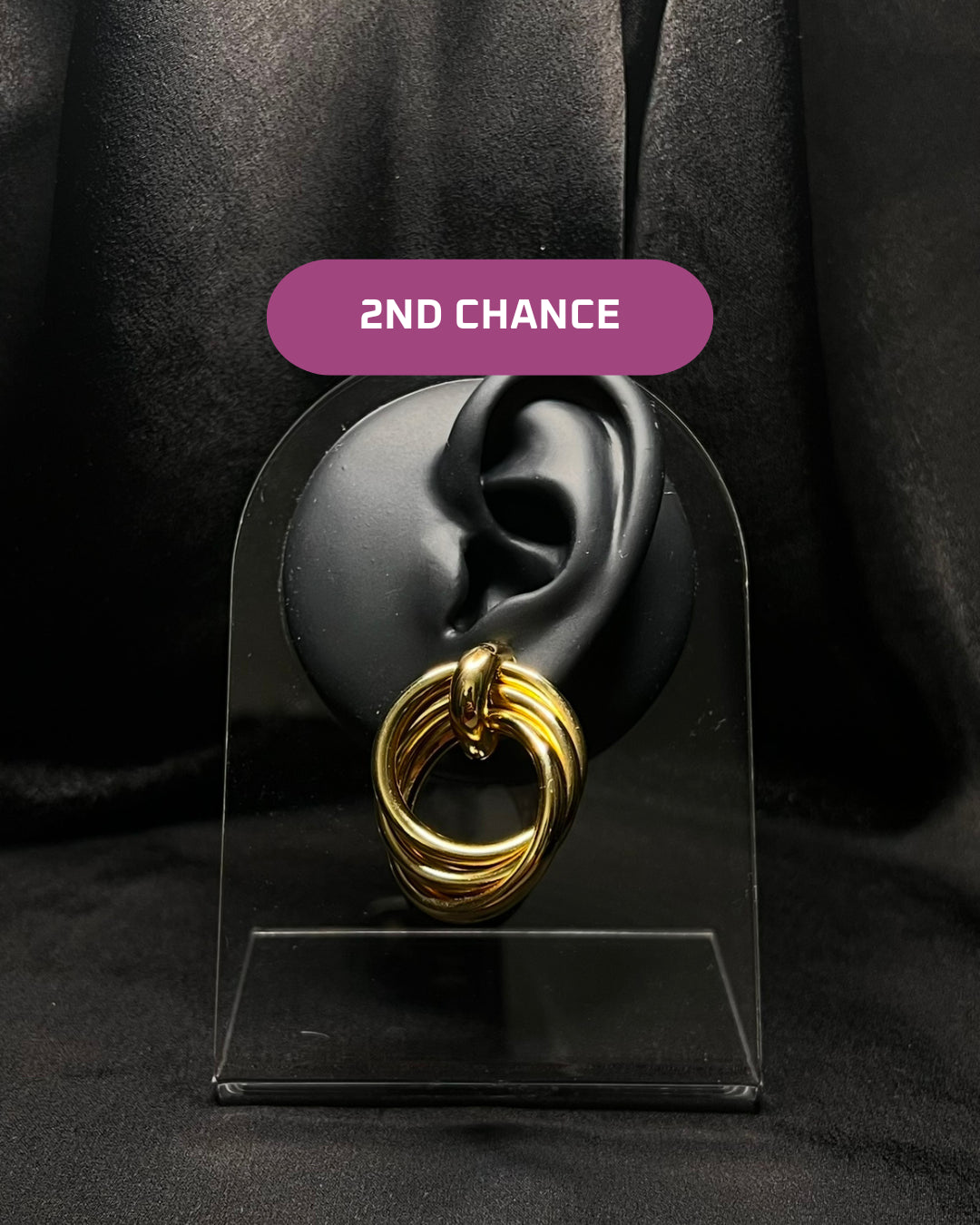 Boucles d'oreilles dorées pendantes en acier inoxydable plaqué or 18 carats - Vortex Earrings - Bijoux waterproof et hypoallergéniques | Mindfits 2ND CHANCE